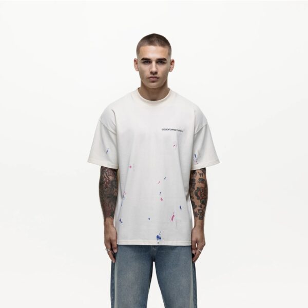 GOOD FOR NOTHING Camiseta " ABSTRACT PAINT CREAM T-SHIRT " color crudo