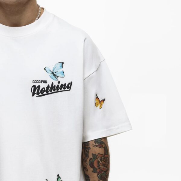 GOOD FOR NOTHING Camiseta " OVERSIZED FLIGHT WHITE T-SHIRT " color blanco