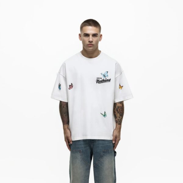 GOOD FOR NOTHING Camiseta " OVERSIZED FLIGHT WHITE T-SHIRT " color blanco