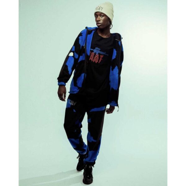 GRIMEY Pantalon polar " BACK AT YOU ALL OVER PRINT POLAR FLEECE TRACK PANTS " color azul