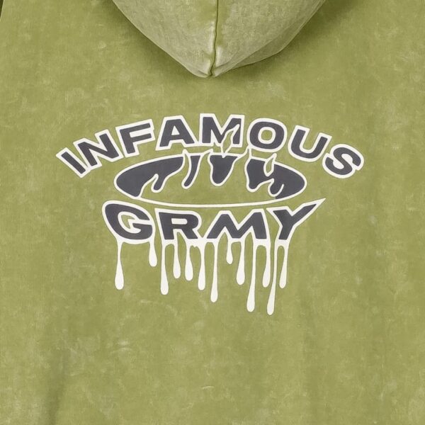 GRIMEY Sudadera " FOLLOW THE DOLLAR  WASHED VINTAGE HOODIE " color verde lavado