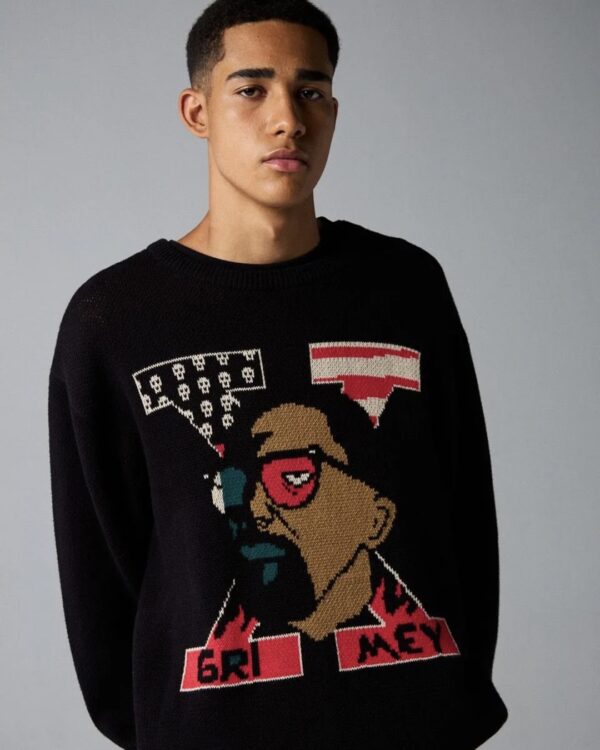 GRIMEY Sudadera " VOODOO CHILD THE TRY ME KNIT SWEATER " color negro