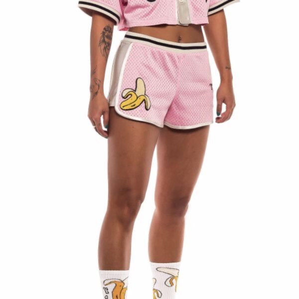 GRIMEY Shorts " Jungle Punch Girl Mesh Shorts " color rosa
