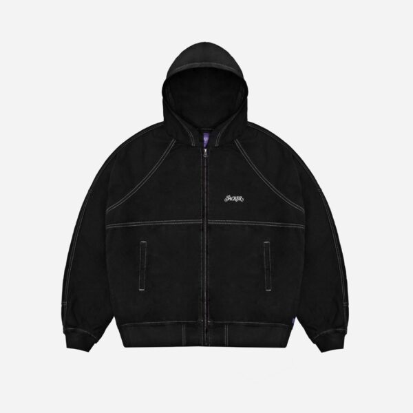 JACKERChaqueta"Contrast Dyed Hooded Bomber"color negro