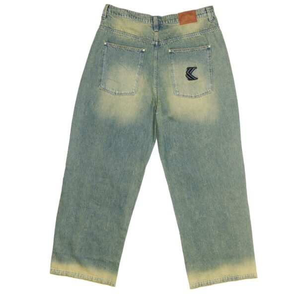 KARL KANI Pantalon " Og Washed Wavy Seams Denim Baggy Pants dark blue/green " color azul