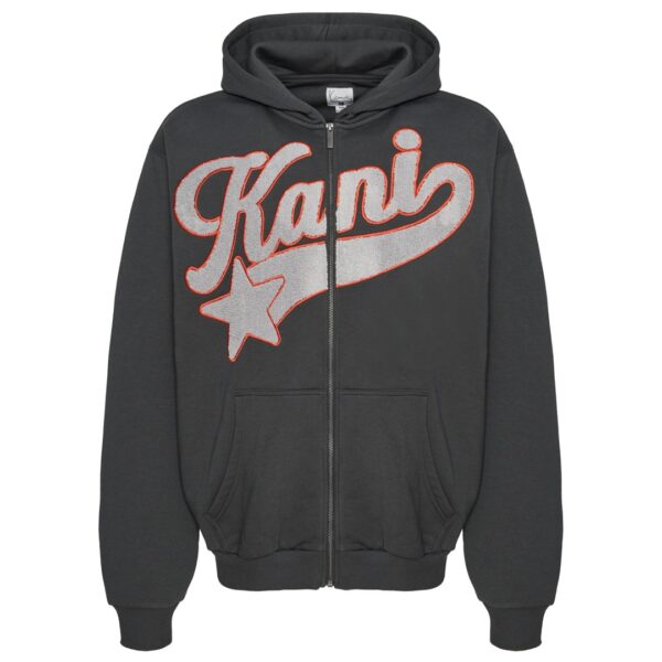 KARL KANI Sudadera " Kani Star Logo Os Full Zip Hoodie anthracite/light grey " color gris