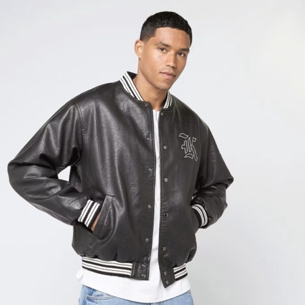 KARL KANIChaqueta"Kani Western Pu Leather College Jacket"color negro