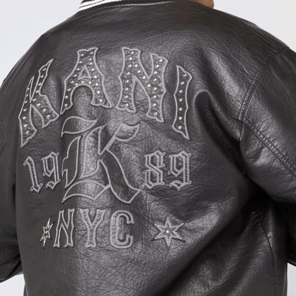 KARL KANIChaqueta"Kani Western Pu Leather College Jacket"color negro