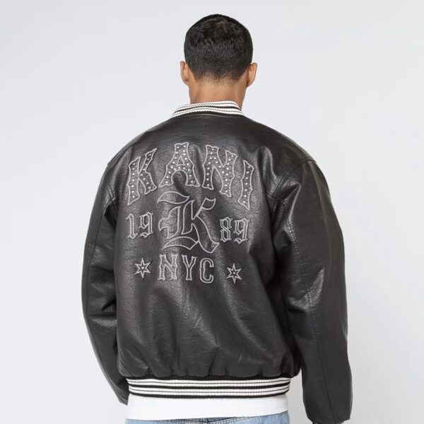 KARL KANIChaqueta"Kani Western Pu Leather College Jacket"color negro