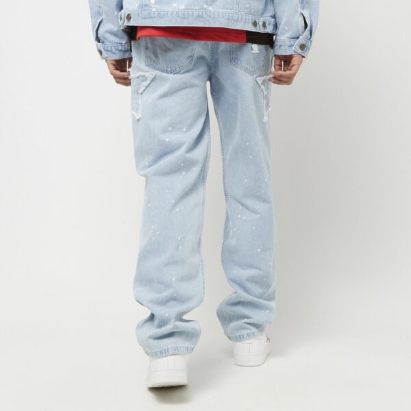 KARL KANI Pantalon " Og Baggy Five Pocket Paintsplatter Denim Bleached blue/white " denim azul