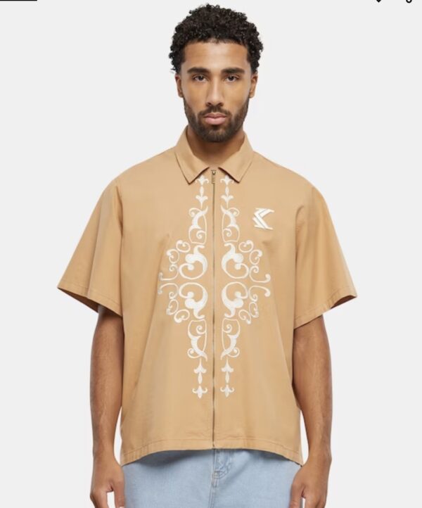 KARL KANI Camisa " Og Ornament Woven Shirt sand " color beige