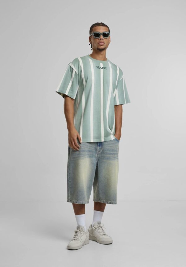 KARL KANICamiseta "Retro Gradient Stripes T-Shirt olive/offwhite"rayas verde