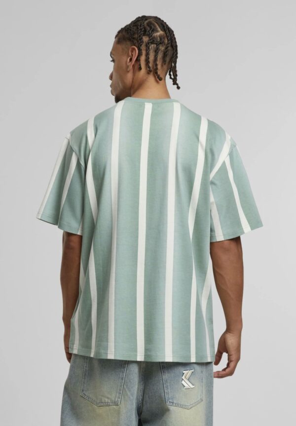 KARL KANICamiseta "Retro Gradient Stripes T-Shirt olive/offwhite"rayas verde