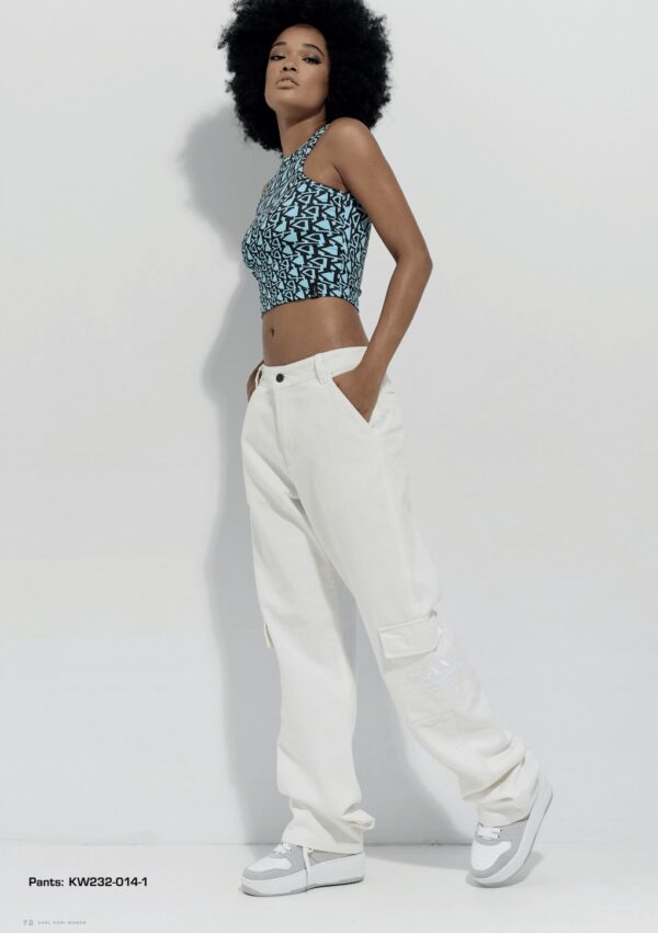 KARL KANI Pantalon " Denim Cargo " color beige