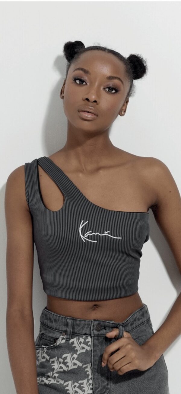KARL KANI Top " One Shoulder " color negro