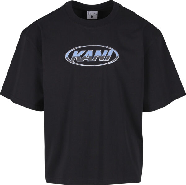 KARL KANI Camiseta "Woven SignaTurkeye Chrome Logo Crop Tee black"color negro