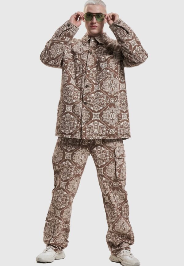 KARL KANI Sobrecamisa " KK Chest Signature Washed Ribstop Shirt Jacket brown "