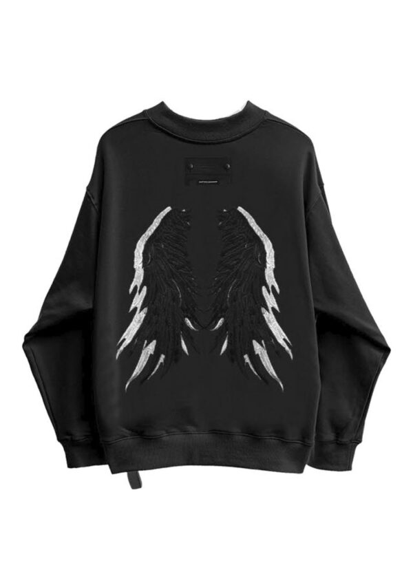 MOD WAVE MOVEMENTSudadera"DOUBLE WINGS SWEATSHIRT"color negro