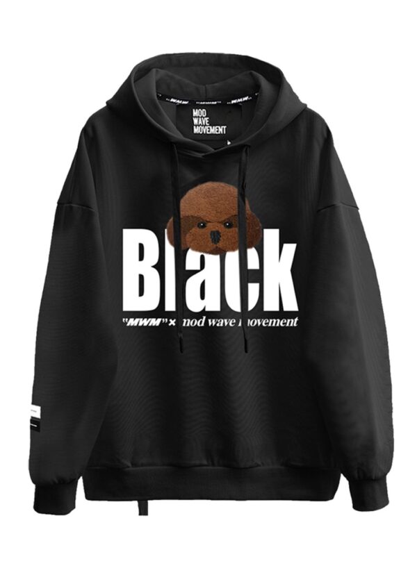 MOD WAVE MOVEMENTSudadera"MIKE TEDDY SWEATSHIRT"color negro