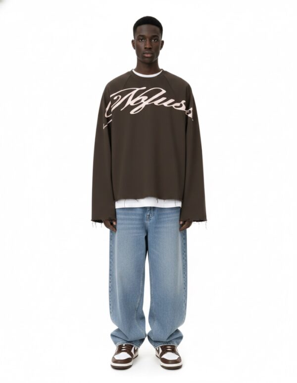 NOFUSSSudadera"Brown Minimal Crewneck"color marron