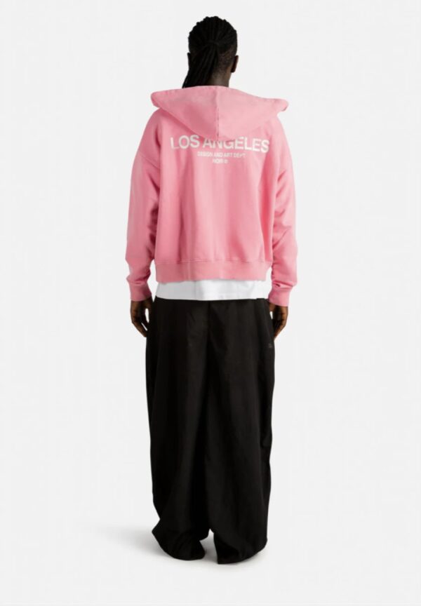 NOIR ESSENCESudadera" Los Angeles Washed Pink Zip Hoodie"color rosa