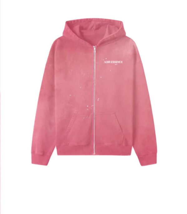 NOIR ESSENCESudadera" Los Angeles Washed Pink Zip Hoodie"color rosa