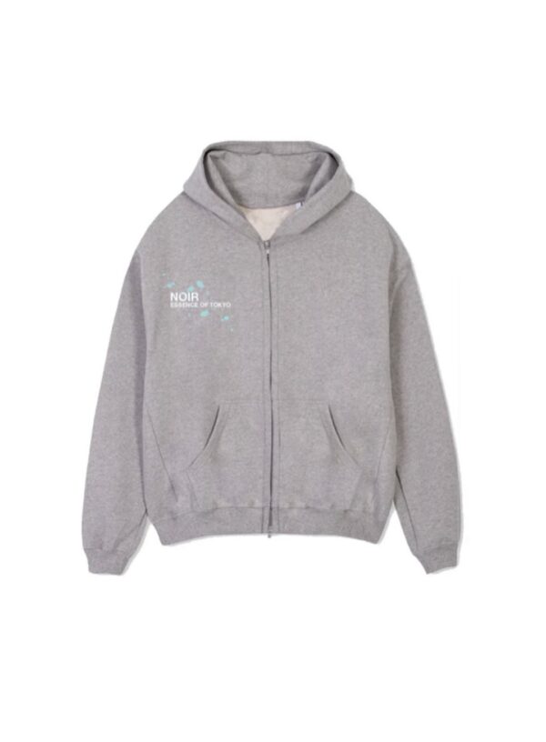 NOIR ESSENCESudadera"Shibuya Zip Hd Grey"color gris