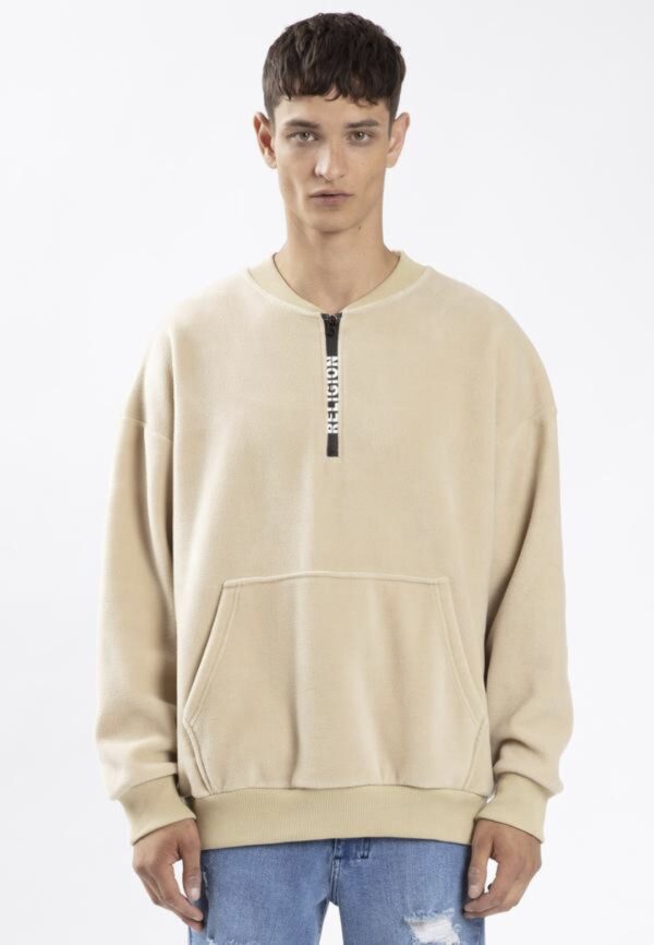 RELIGION  Sudadera " Trap Half Zip " color crudo