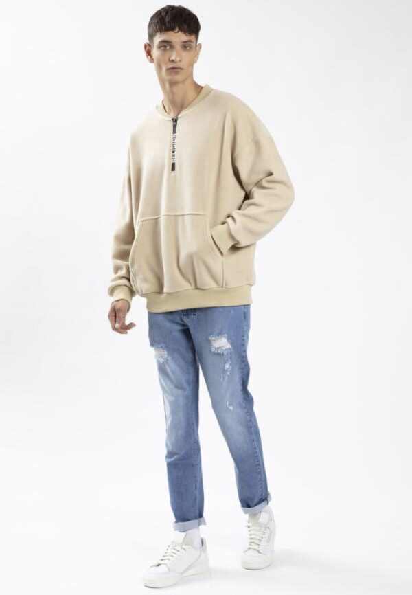 RELIGION  Sudadera " Trap Half Zip " color crudo