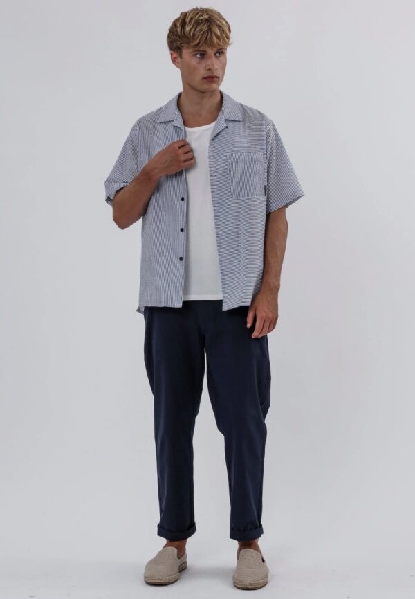 RELIGION Camisa"ILLUSION SHIRT"color blanco roto-azul