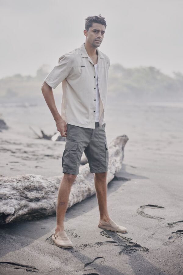 RELIGION Camisa " EMBROIDERED SHIRT " color piedra