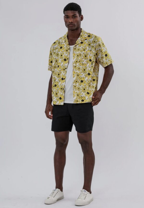 RELIGION Camisa"SUNSHINE SHIRT"color amarillo-blanco