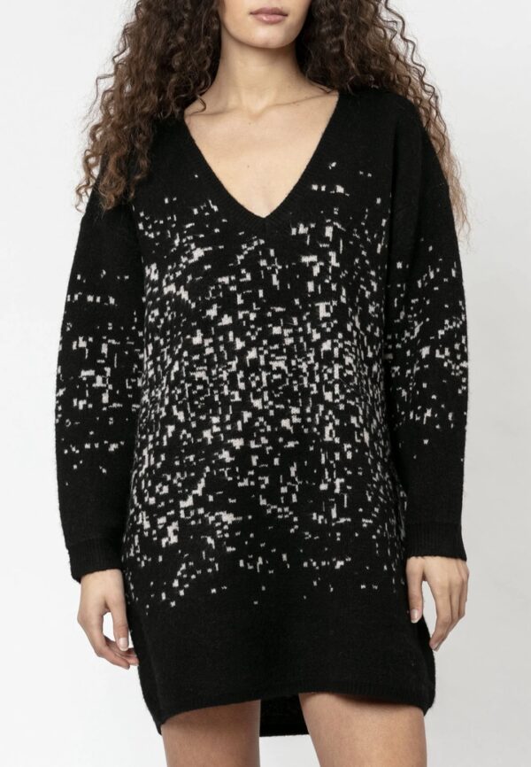 RELIGION  Vestido de Lana " Leo " color negro-blanco