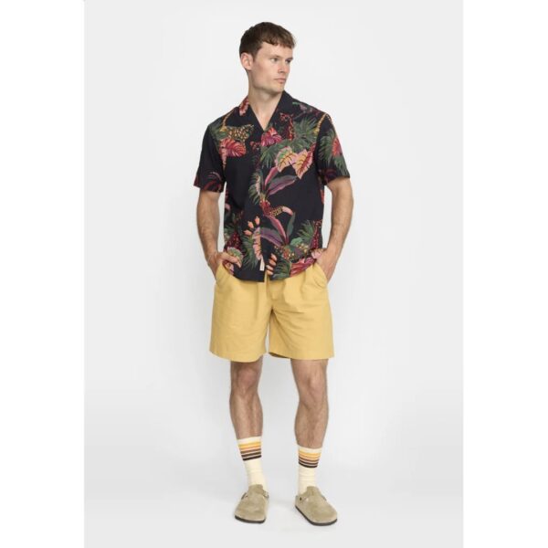 REVOLUTION Camisa "Short-sleeved Cuban Shirt" estampado negro