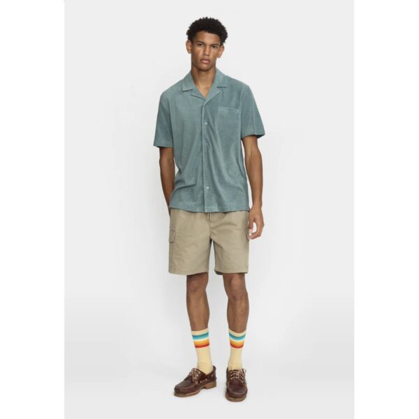 REVOLUTION Camisa "Terry Short-sleeved Cuban Shirt" color azul