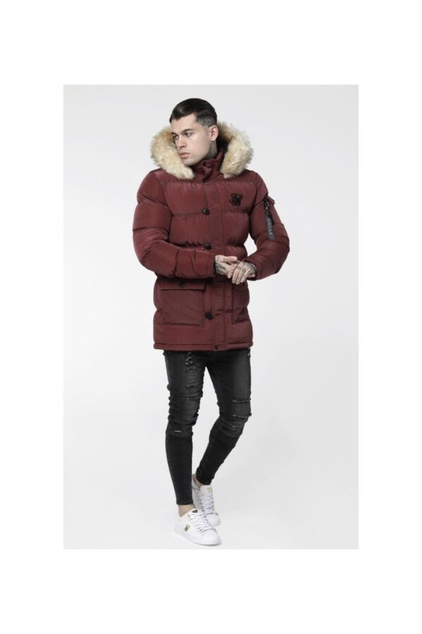 SIKSILK Chaqueta " Puff Shinny " color burdeos