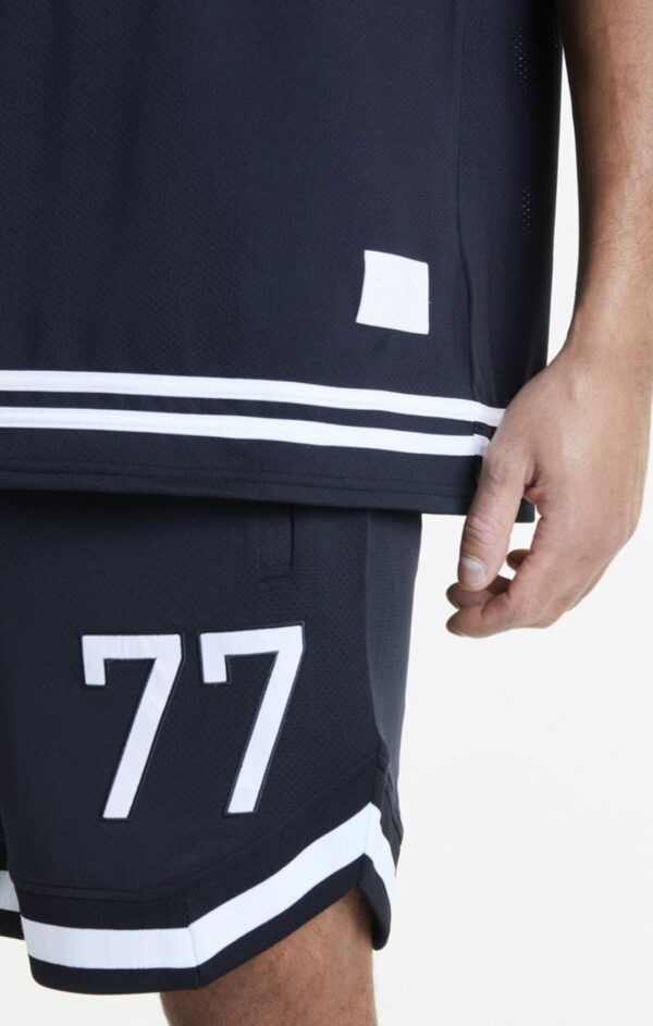 SIKSILK Bermuda " x Steve Aoki Mesh Baseball " color negro