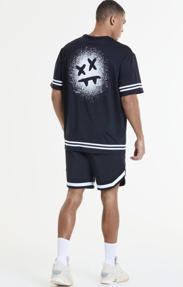 SIKSILK Bermuda " x Steve Aoki Mesh Baseball " color negro