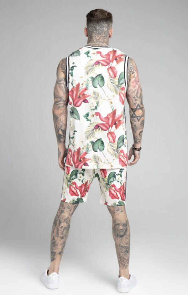 SIKSILK Bermuda " Retro Tropics Tape " estampado floral
