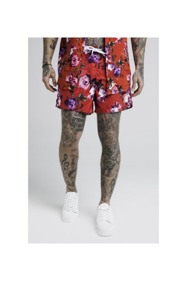 SIKSILK Bañador color rojo estampado