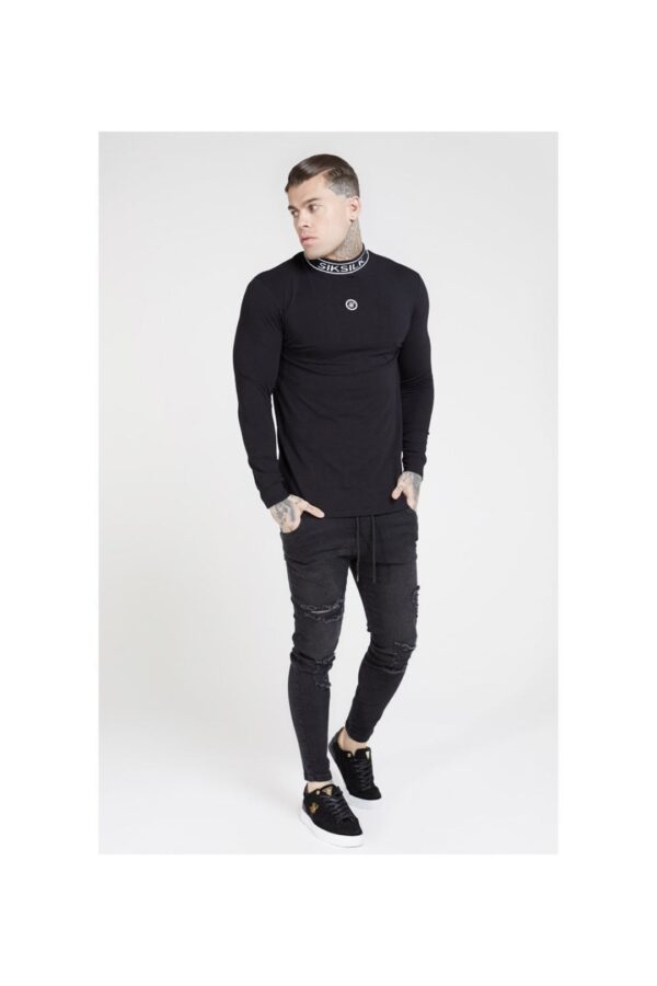 SIKSILK Camiseta manga larga " Brand " color negro