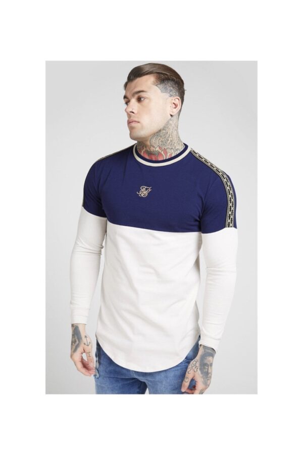 SIKSILK Camiseta " Chain " color marino-blanco