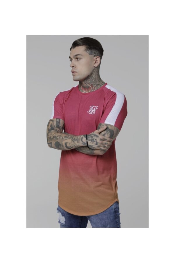 SIKSILK  Camiseta " Raglan Fade " color rosa degradado