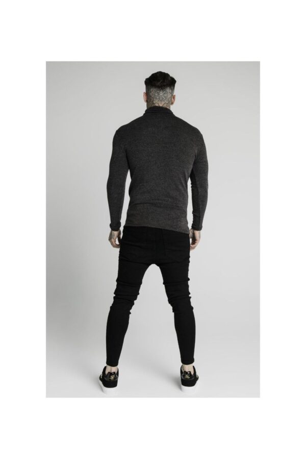 SIKSILK Jersey cuello alto canale color negro