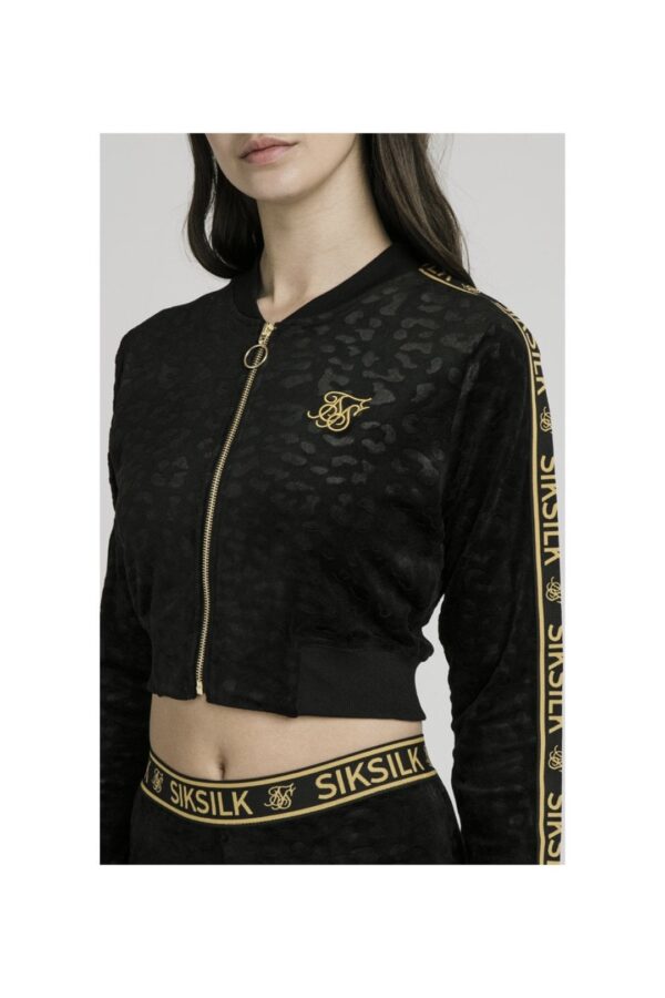 SIKSILK Chaqueta tercipelo color negro