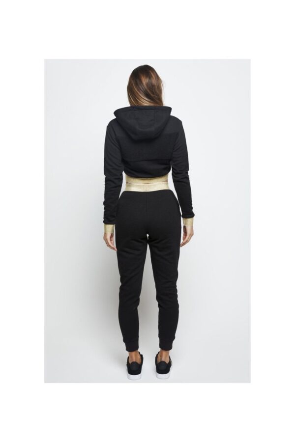 SIKSILK Sudadera con capucha y logo bordado color negro