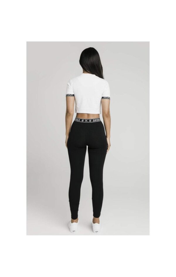 SIKSILK Camiseta corta " Crop Tech " color blanco