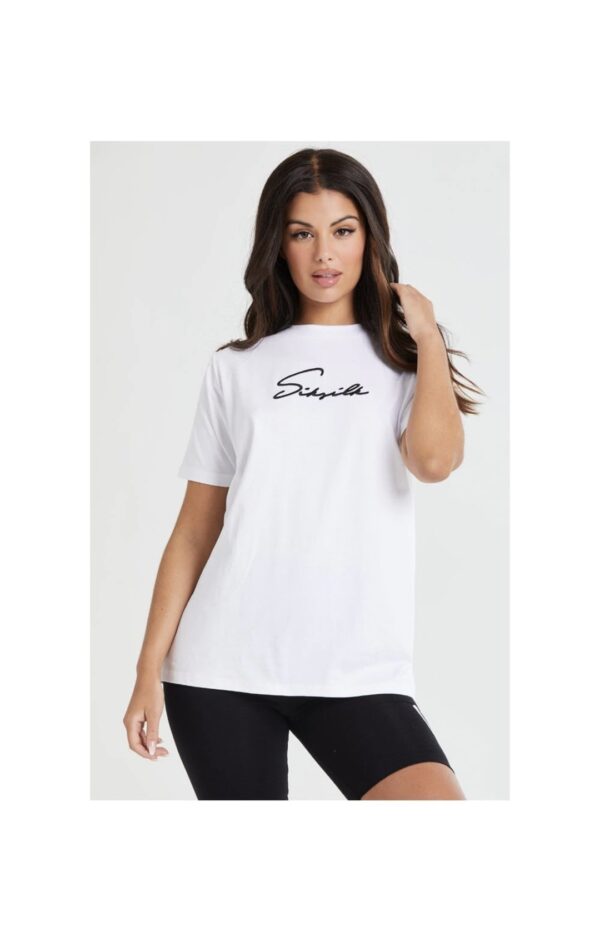 SIKSILK Camiseta " Essential Boyfriend " color blanco