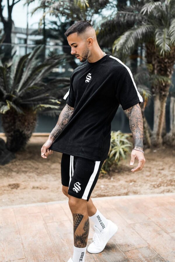 SINNERS Bermuda " Stripe Towelling " color negro