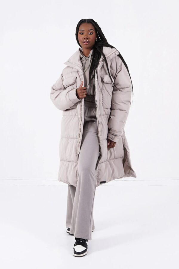 SIXTH JUNE Chaqueta " Long Puffer w-chest Pockets " color beige